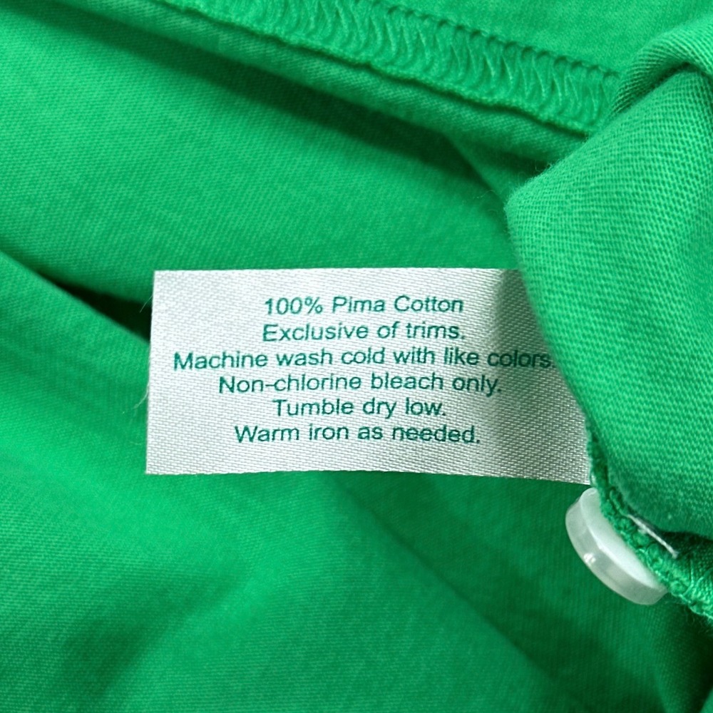 Criquet Polo Shirt Mens Large Green The Players Shirt Pima Cotton Short Sleeve - Picture 10 of 10